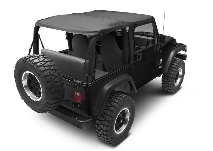 56820-35 – BESTOP Soft Top, Black Diamond Fabric With Door Surrounds With Tinted Vinyl Windows With Sunroof Includes ...